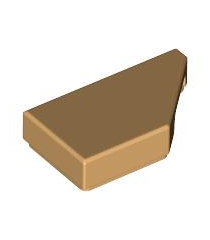 LEGO - Tegel, gemodificeerd 1 x 2 wig rechts - Medium Tan | N - Thumbnail