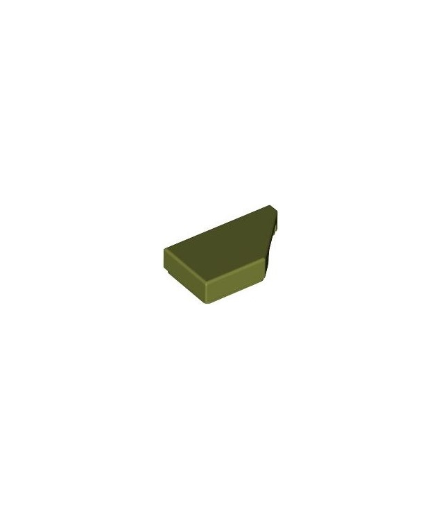 LEGO - Tegel, gemodificeerd 1 x 2 wig rechts - Olive Green | N