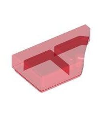 LEGO - Tegel, gemodificeerd 1 x 2 wig rechts - Trans-Red | N - Thumbnail