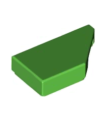 LEGO - Tegel, gemodificeerd 1 x 2 wig rechts - Bright Green | N - Thumbnail