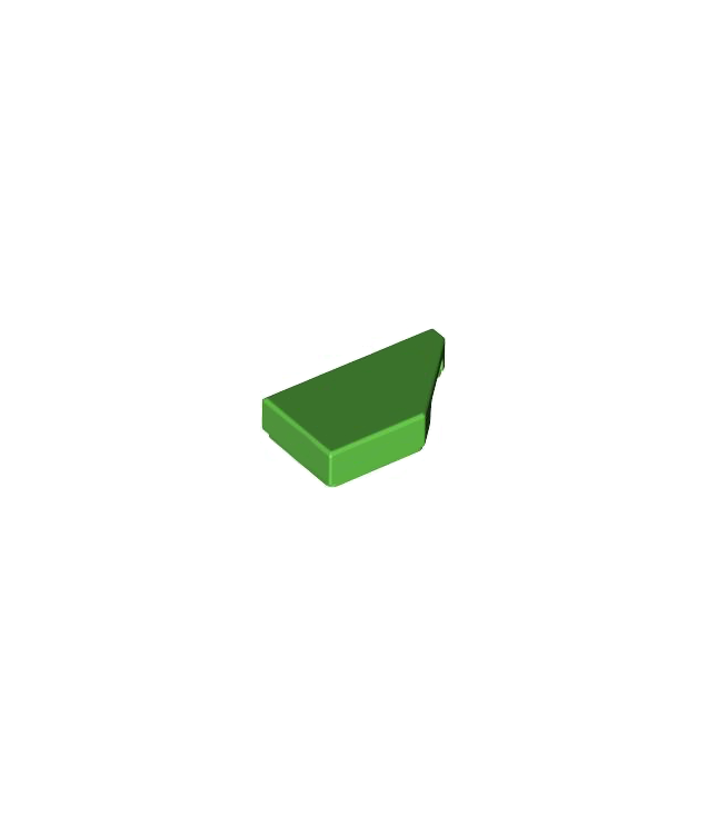 LEGO - Tegel, gemodificeerd 1 x 2 wig rechts - Bright Green | N
