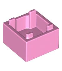 LEGO - Container, doos 2 x 2 x 1 – bovenopening met verhoogde binnenbodem - Bright Pink | N - Thumbnail