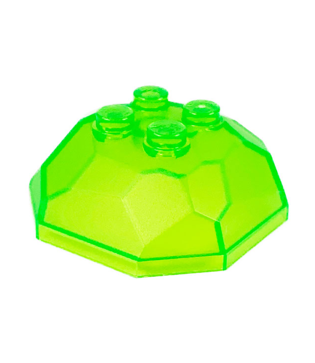 LEGO - Steen 4 x 4 achthoekig rotsblok, bovenkant - Trans-Bright Green | N