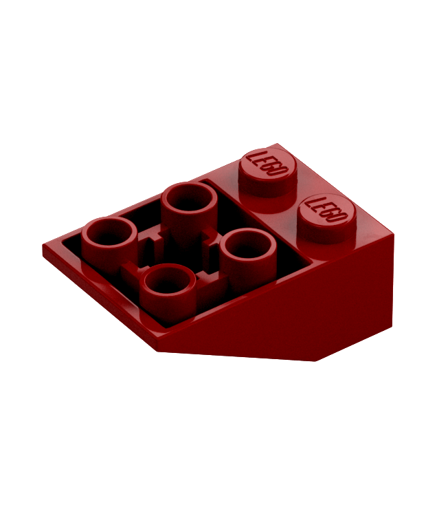 LEGO - Helling, omgekeerd 33 graden 3 x 2 met vlakke onderpen en verbindingen tussen noppen (3747b) - Dark Red | N