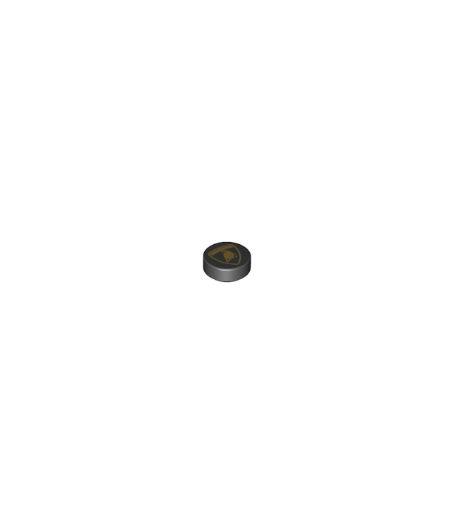 LEGO - Tegel, rond 1 x 1 met Lamborghini-stierlogo - Black | N