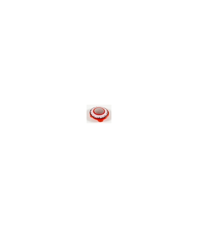 LEGO - Plaat, rond 2 x 2 met afgeronde onderzijde en gouden cirkel met witte rand - Red | N