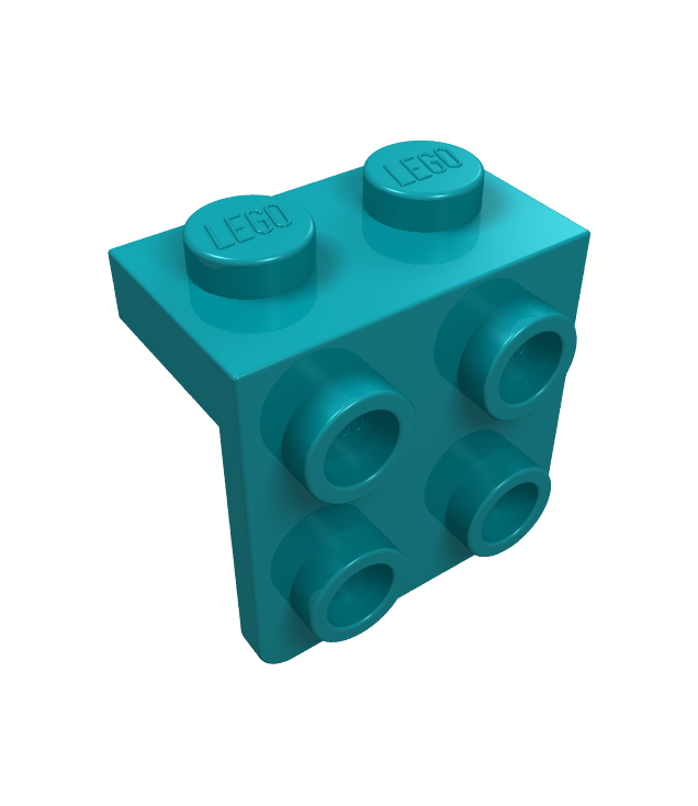 LEGO - Beugel 1 x 2 - 2 x 2 - Dark Turquoise | N