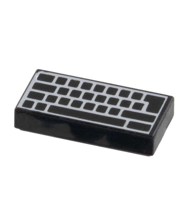 LEGO - Tegel 1 x 2 met toetsenbord met blanco toetsenpatroon - Black | N