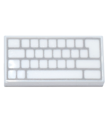LEGO - Tegel 1 x 2 met toetsenbord met blanco toetsenpatroon - White | N - Thumbnail