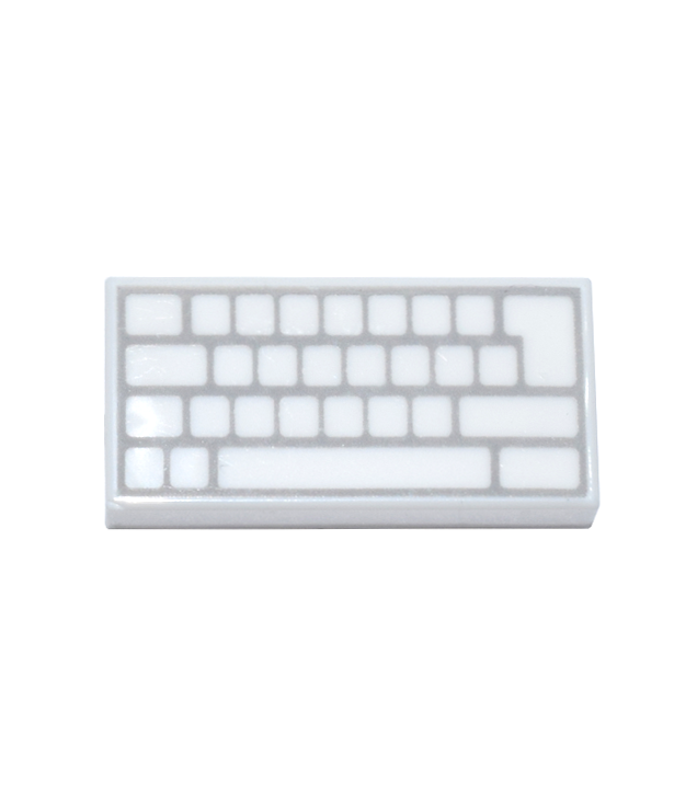 LEGO - Tegel 1 x 2 met toetsenbord met blanco toetsenpatroon - White | N