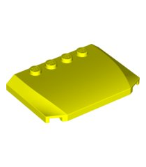 LEGO - Wig 4 x 6 x 2/3 driedubbel gebogen - Neon Yellow | N - Thumbnail