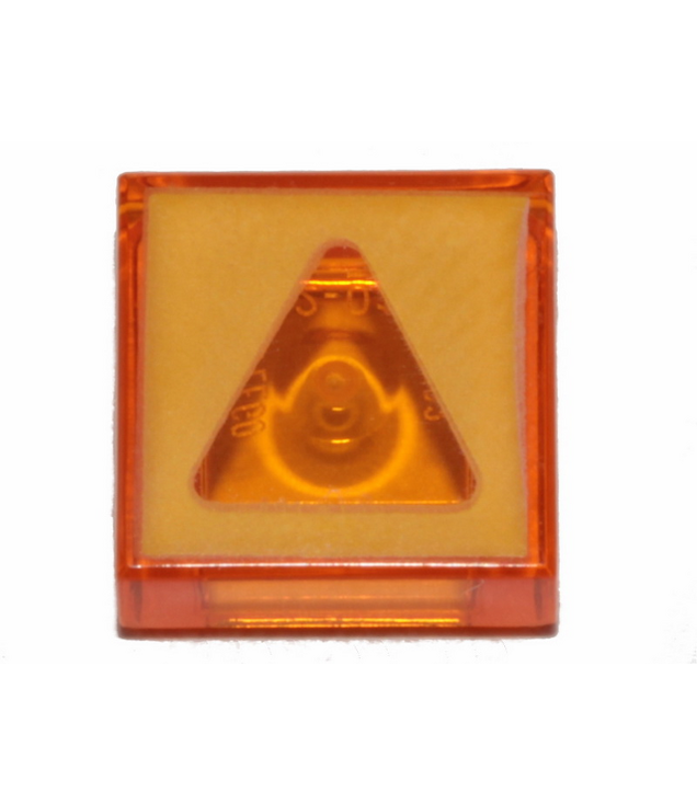 LEGO - Tegel 1 x 1 met transparant driehoekpatroon - Trans-Orange | N