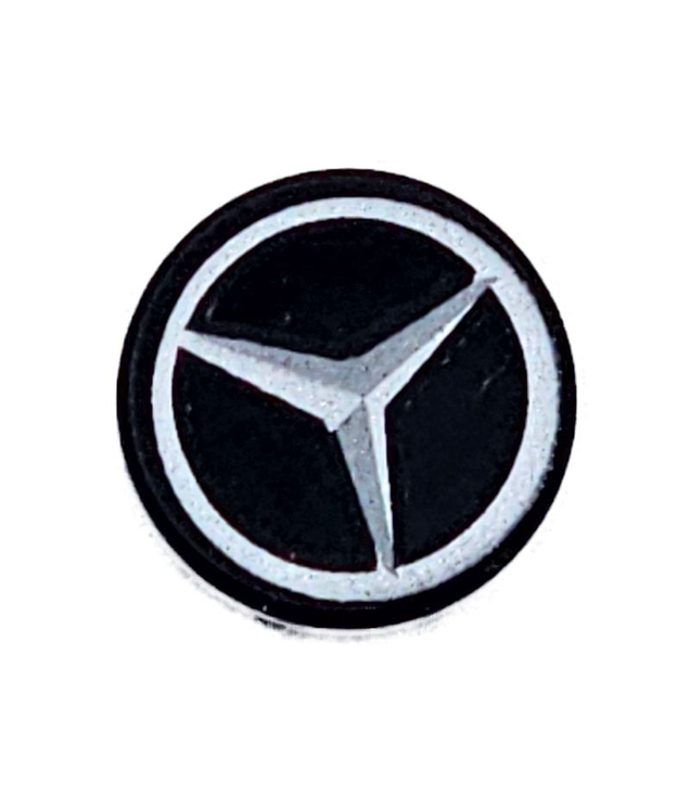 LEGO - Tegel, rond 1 x 1 met donkerzilveren Mercedes-AMG-logo - Black | N