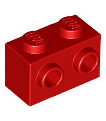 LEGO - Steen, gemodificeerd 1 x 2 met noppen aan één zijde - Red | N - Thumbnail