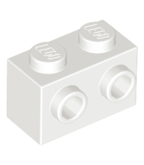 LEGO - Steen, gemodificeerd 1 x 2 met noppen aan één zijde - White | N - Thumbnail
