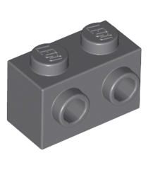 LEGO - Steen, gemodificeerd 1 x 2 met noppen aan één zijde - Dark Bluish Gray | N - Thumbnail