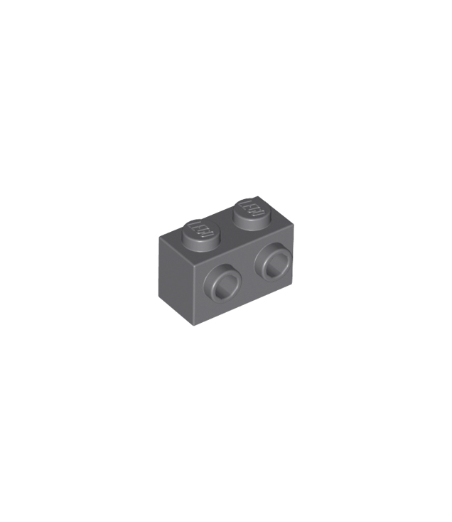 LEGO - Steen, gemodificeerd 1 x 2 met noppen aan één zijde - Dark Bluish Gray | N