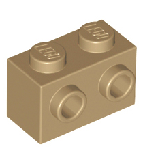 LEGO - Steen, gemodificeerd 1 x 2 met noppen aan één zijde - Dark Tan | N - Thumbnail