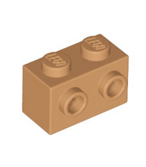 LEGO - Steen, gemodificeerd 1 x 2 met noppen aan één zijde - Medium Nougat | N - Thumbnail