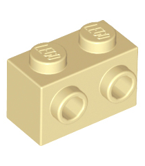 LEGO - Steen, gemodificeerd 1 x 2 met noppen aan één zijde - Tan | N - Thumbnail