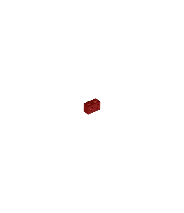 LEGO - Steen, gemodificeerd 1 x 2 met noppen aan één zijde - Dark Red | N