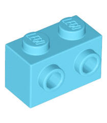 LEGO - Steen, gemodificeerd 1 x 2 met noppen aan één zijde - Medium Azure | N - Thumbnail