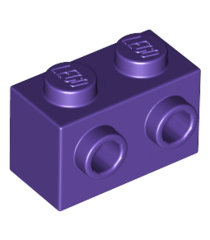 LEGO - Steen, gemodificeerd 1 x 2 met noppen aan één zijde - Dark Purple | N - Thumbnail