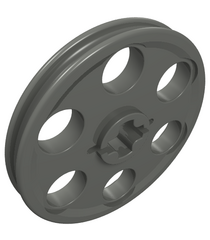 LEGO - Technic, wigvormig snaarwiel (katrol) - Dark Bluish Gray | N - Thumbnail