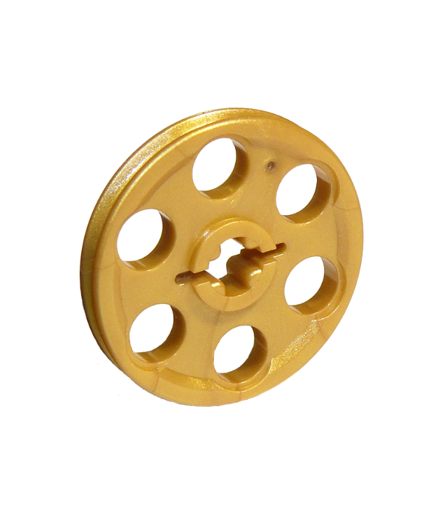 LEGO - Technic, wigvormig snaarwiel (katrol) - Pearl Gold | N