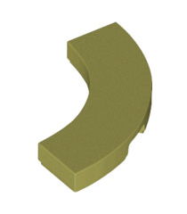 LEGO - Tegel, ronde hoek 3 x 3 macaroni - Olive Green | N - Thumbnail