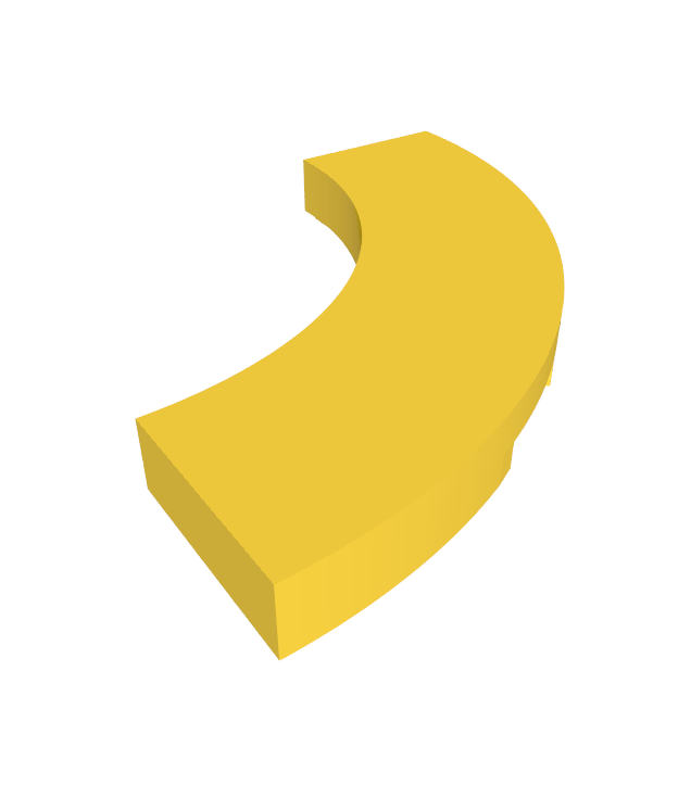 LEGO - Tegel, ronde hoek 3 x 3 macaroni - Yellow | N