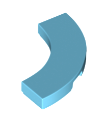 LEGO - Tegel, ronde hoek 3 x 3 macaroni - Medium Azure | N - Thumbnail