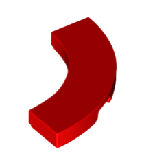 LEGO - Tegel, ronde hoek 3 x 3 macaroni - Red | N - Thumbnail