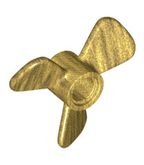 LEGO - Propeller 3-bladig Ø3 met pen-gat - Pearl Gold | N - Thumbnail