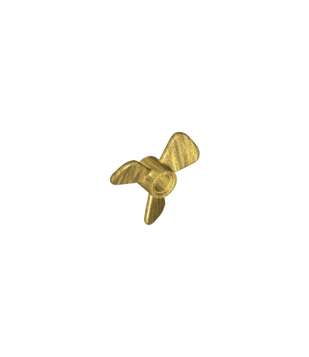 LEGO - Propeller 3-bladig Ø3 met pen-gat - Pearl Gold | N