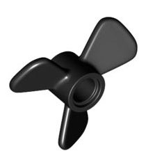 LEGO - Propeller 3-bladig Ø3 met pen-gat - Black | N - Thumbnail