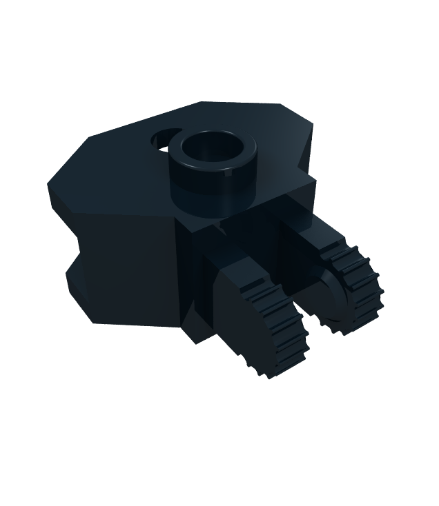 LEGO - Scharnier 1 x 2 vergrendelend met 2 vingers, 9 tanden en trekbalhouder - Black | N
