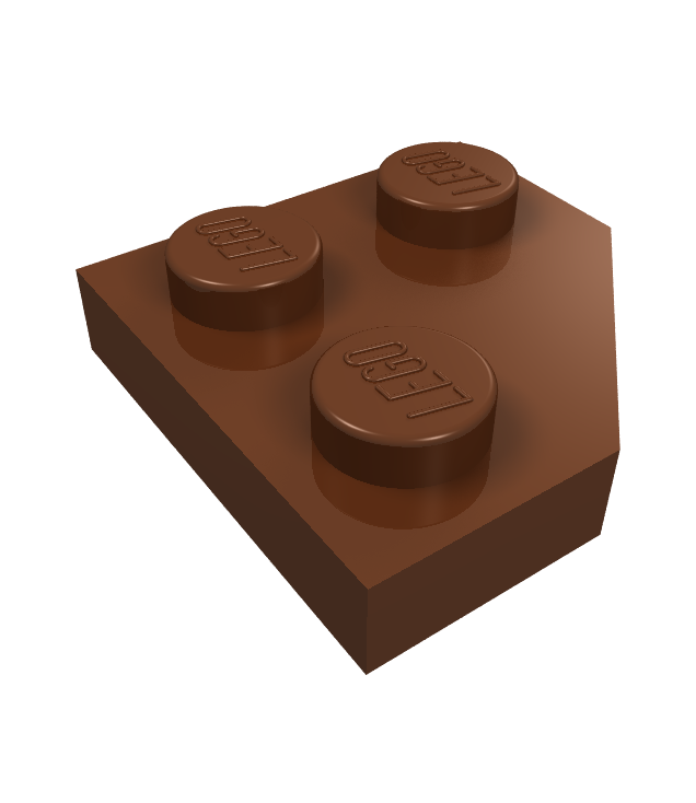 LEGO - Wig, plaat 2 x 2 met afgesneden hoek - Reddish Brown | N