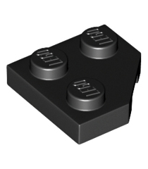 LEGO - Wig, plaat 2 x 2 met afgesneden hoek - Black | N - Thumbnail