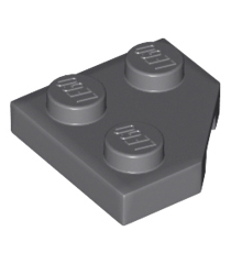 LEGO - Wig, plaat 2 x 2 met afgesneden hoek - Dark Bluish Gray | N - Thumbnail