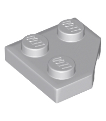 LEGO - Wig, plaat 2 x 2 met afgesneden hoek - Light Bluish Gray | N - Thumbnail