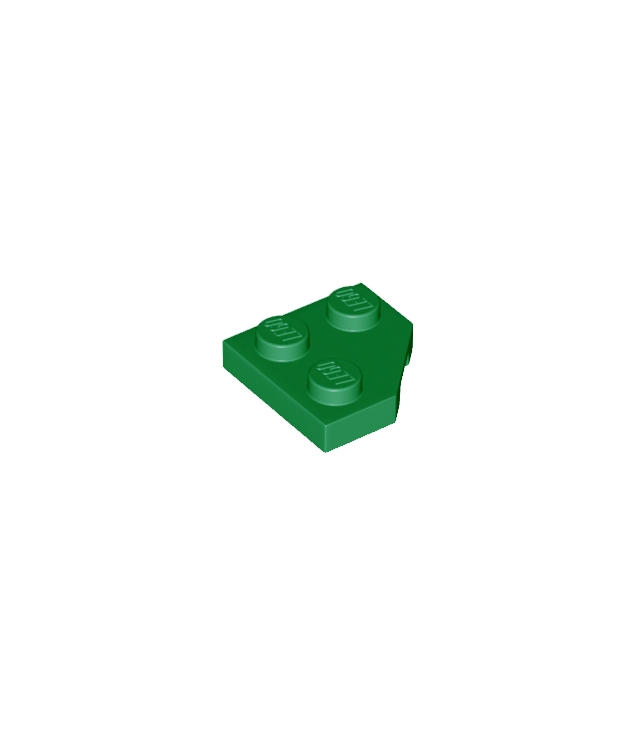 LEGO - Wig, plaat 2 x 2 met afgesneden hoek - Green | N