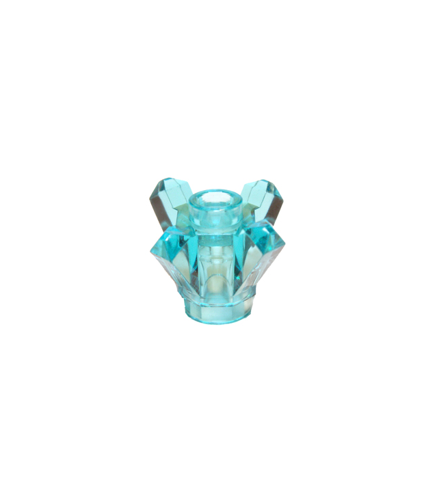 LEGO - Kristal 1 x 1 met 4 punten (steen, rond 1 x 1 met 4 vinnen omhoog) - Trans-Light Blue | N
