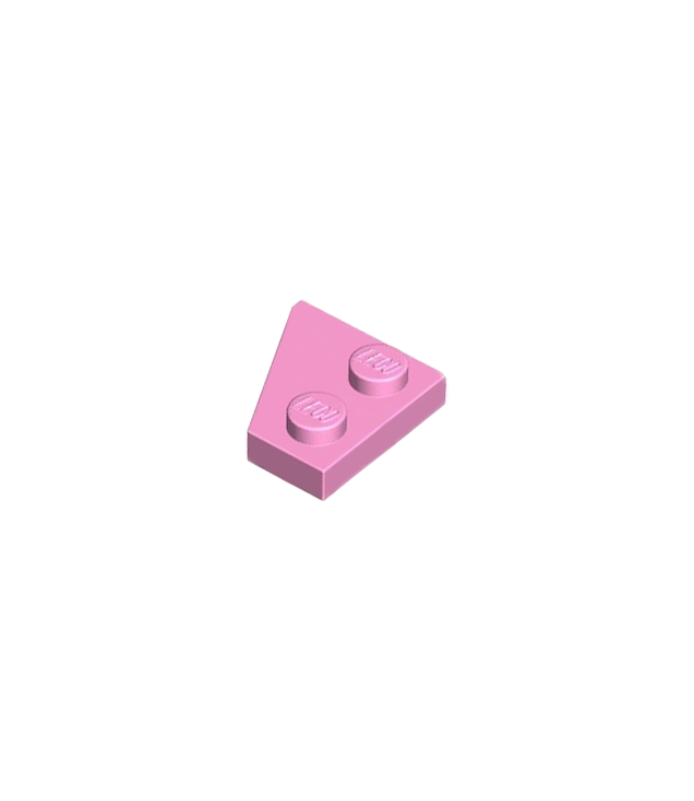 LEGO - Wig, plaat 2 x 2 rechts - Bright Pink | N