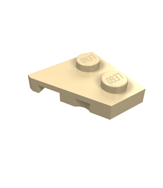 LEGO - Wig, plaat 2 x 2 rechts - Tan | N