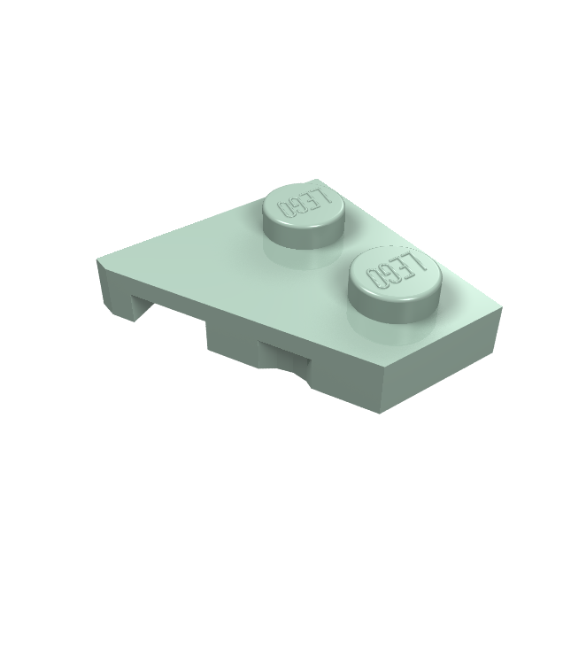 LEGO - Wig, plaat 2 x 2 rechts - Sand Green | N