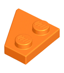 LEGO - Wig, plaat 2 x 2 rechts - Orange | N - Thumbnail