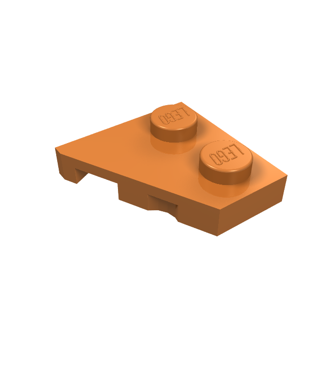 LEGO - Wig, plaat 2 x 2 rechts - Medium Nougat | N