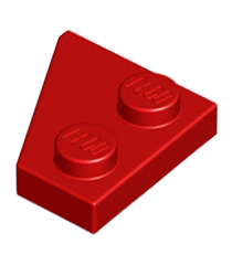 LEGO - Wig, plaat 2 x 2 rechts - Red | N - Thumbnail