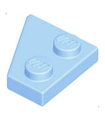 LEGO - Wig, plaat 2 x 2 rechts - Bright Light Blue | N - Thumbnail
